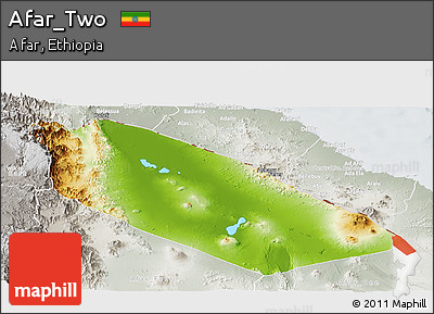 Physical Panoramic Map of Afar_Two, lighten, semi-desaturated