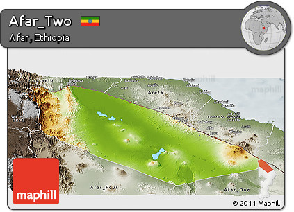 Physical Panoramic Map of Afar_Two, semi-desaturated