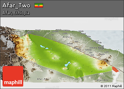 Physical Panoramic Map of Afar_Two, semi-desaturated