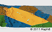 Political Panoramic Map of Afar_Two, darken