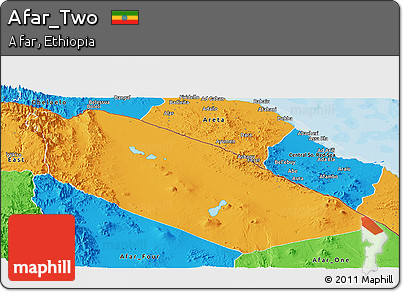 Political Panoramic Map of Afar_Two