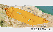 Political Panoramic Map of Afar_Two, satellite outside