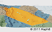 Political Panoramic Map of Afar_Two, semi-desaturated