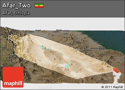 Satellite Panoramic Map of Afar_Two, darken