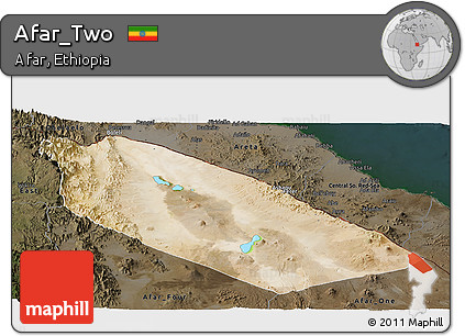 Satellite Panoramic Map of Afar_Two, darken
