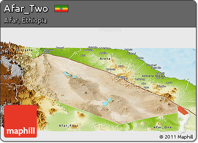 Satellite Panoramic Map of Afar_Two, physical outside