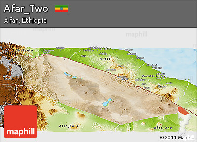 Satellite Panoramic Map of Afar_Two, physical outside