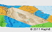 Satellite Panoramic Map of Afar_Two, political outside