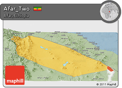 Savanna Style Panoramic Map of Afar_Two