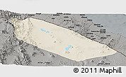 Shaded Relief Panoramic Map of Afar_Two, darken, semi-desaturated