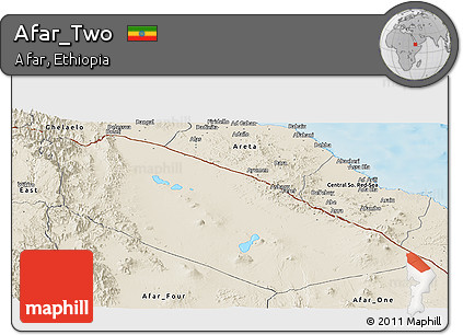 Shaded Relief Panoramic Map of Afar_Two