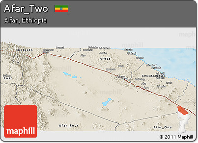 Shaded Relief Panoramic Map of Afar_Two