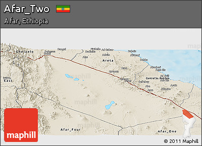 Shaded Relief Panoramic Map of Afar_Two