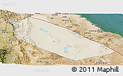 Shaded Relief Panoramic Map of Afar_Two, satellite outside