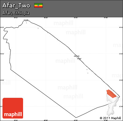 Blank Simple Map of Afar_Two, cropped outside