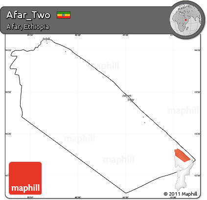 Blank Simple Map of Afar_Two, cropped outside