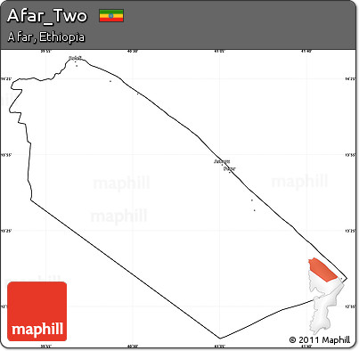 Blank Simple Map of Afar_Two, cropped outside