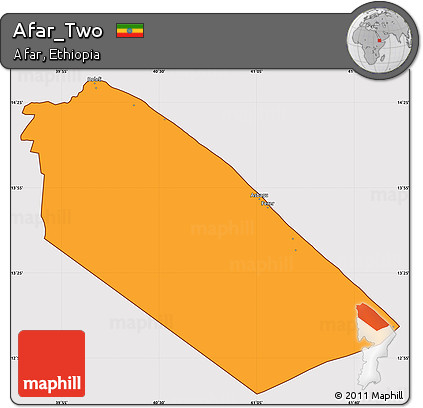Political Simple Map of Afar_Two, cropped outside