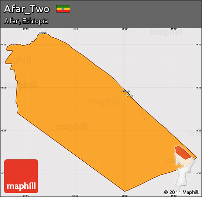 Political Simple Map of Afar_Two, cropped outside