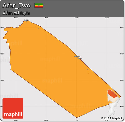 Political Simple Map of Afar_Two, cropped outside