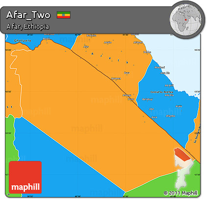 Political Simple Map of Afar_Two