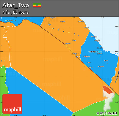 Political Simple Map of Afar_Two