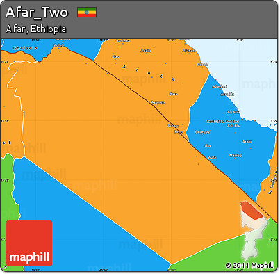 Political Simple Map of Afar_Two