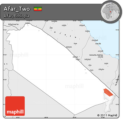 Silver Style Simple Map of Afar_Two