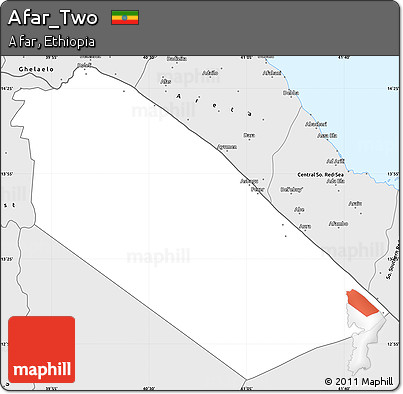 Silver Style Simple Map of Afar_Two