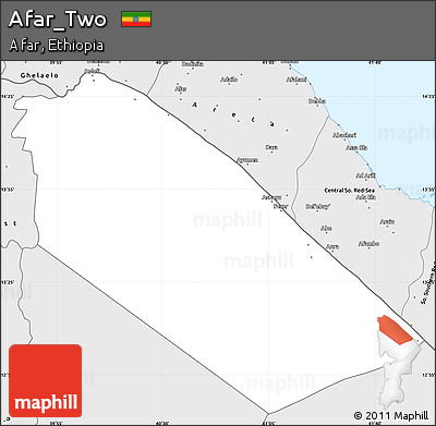 Silver Style Simple Map of Afar_Two