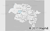 Gray 3D Map of Amhara, single color outside