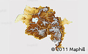 Physical 3D Map of Amhara, cropped outside