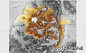 Physical 3D Map of Amhara, desaturated