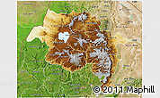 Physical 3D Map of Amhara, satellite outside