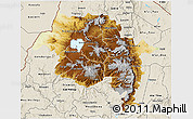 Physical 3D Map of Amhara, shaded relief outside