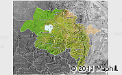 Satellite 3D Map of Amhara, desaturated