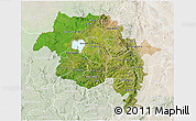 Satellite 3D Map of Amhara, lighten