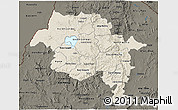 Shaded Relief 3D Map of Amhara, darken