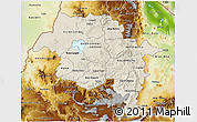 Shaded Relief 3D Map of Amhara, physical outside