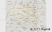 Shaded Relief 3D Map of Amhara, semi-desaturated