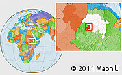 Political Location Map of Agew, highlighted parent region