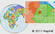 Political Location Map of Agew
