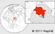 Blank Location Map of Amhara, highlighted country