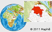 Physical Location Map of Amhara, highlighted country