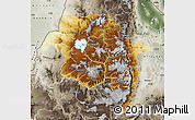 Physical Map of Amhara, semi-desaturated
