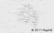 Silver Style Map of Amhara, single color outside