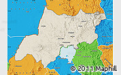 Shaded Relief Map of North Gonder, political outside