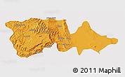 Political 3D Map of North Wello, cropped outside