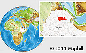 Physical Location Map of North Wello, highlighted country