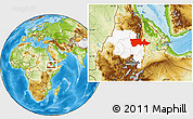 Physical Location Map of North Wello, highlighted parent region